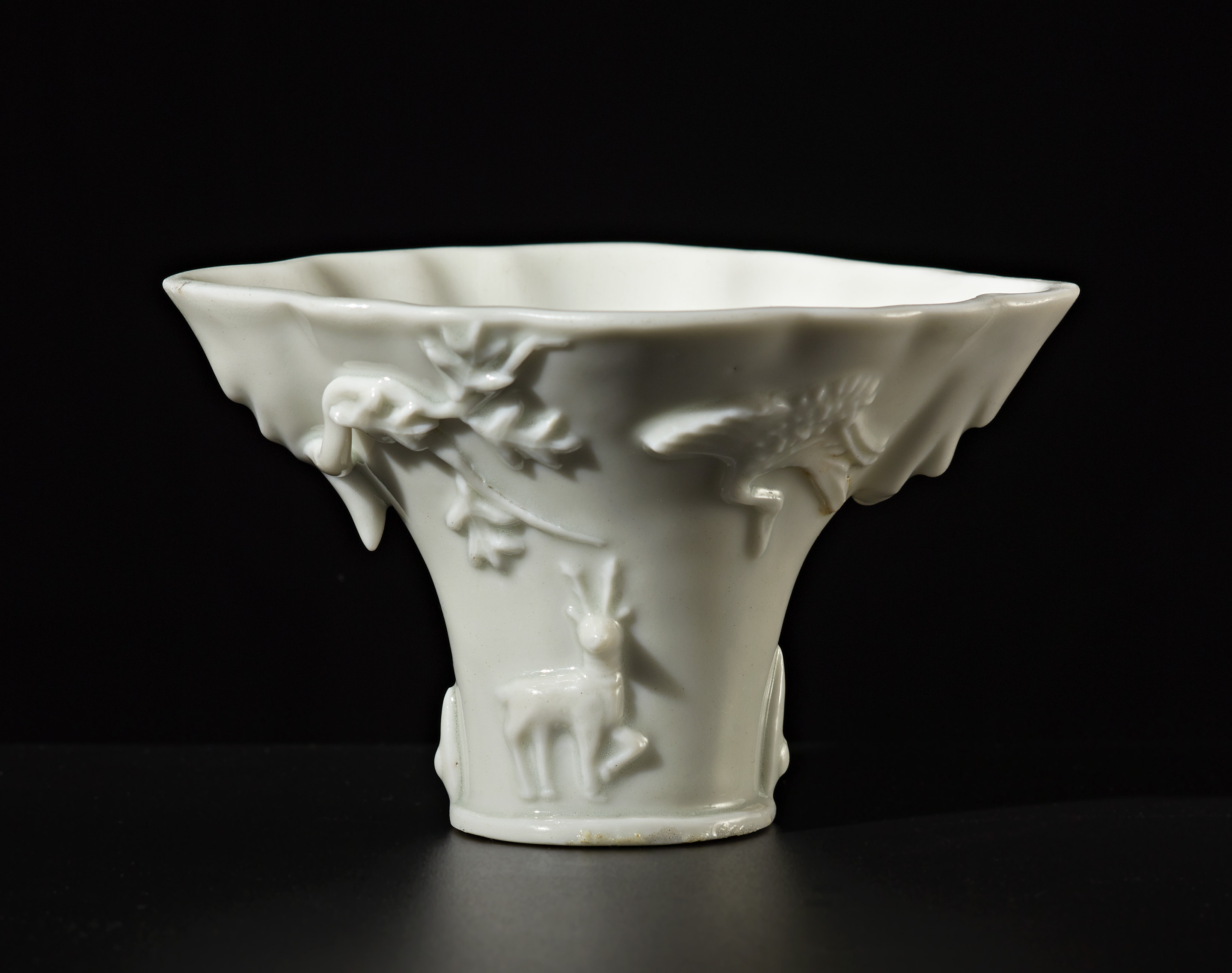 Copa de libación de porcelana blanc de Chine, Dehua
