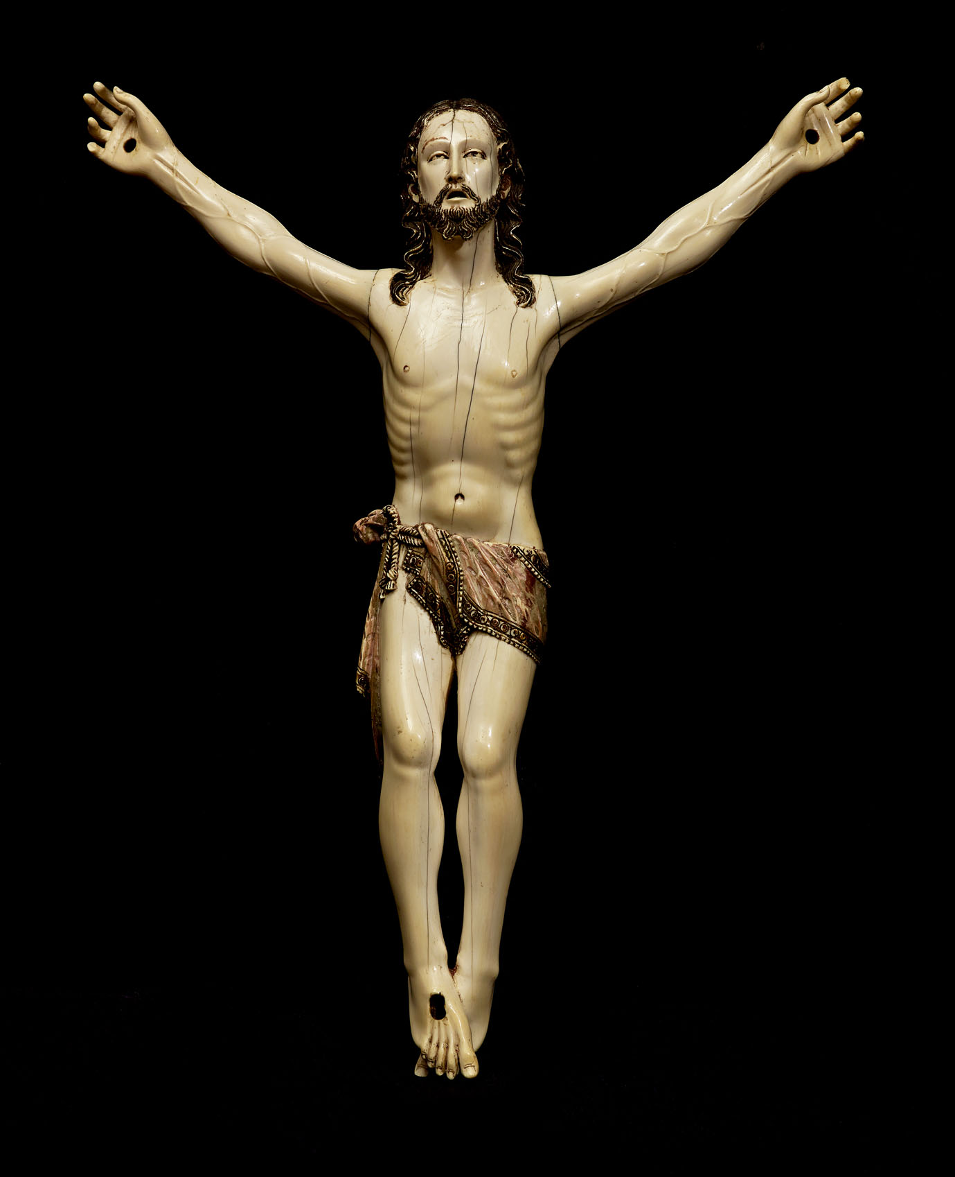 Cristo expirante indo-portugués en marfil